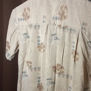 Silk Concept Mens Beachy Short Sleeve Casual Size Med Woven Silk Hawaiian Vibe